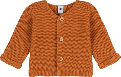 Produktbild von Petit Bateau Baby Strickjacke cardigan braun Krausstrick Grösse 6 Monate