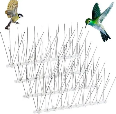 Productafbeelding van Famanu vogelwerende systemen voor balkons - Set van 4 stuks - 25 cm per stuk - roestvrij staal - effectieve vogelwering