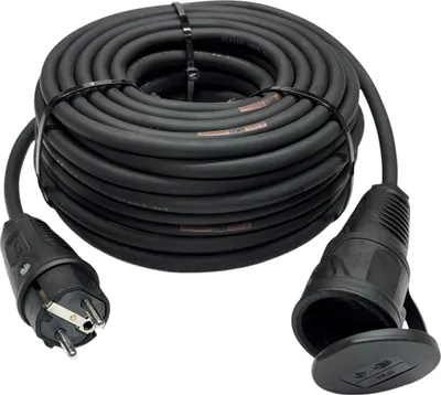 Produktbild von NWP Schuko Verlängerungskabel 20m Gummikabel - 3x1,5mm² H07RN-F - IP54 - Stromkabel für Baustelle, Garten, Industrie, Märkte, Außenbereich