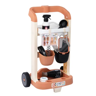 Productafbeelding van Smoby My Hair Style Kapsalon Trolley, kapsalon speelset met trolley, elektrische föhn, schaar en accessoires, vanaf 3 jaar