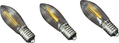 Produktbild von Saico LED-Ersatzlampe Riffelkerze E10 55V 0,3 W warmweiß 3er Pack