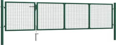 Produktbild von vidaXL Gartentor aus Stahl 350 x 75 cm Grün