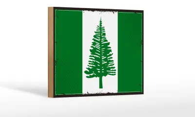 Produktbild von Holzschild Flagge Norfolkinsel 18x12 cm Retro Flag  Dekoration
