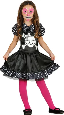 Produktbild von Totenkopf Kleid für Mädchen, Größe:110/116
