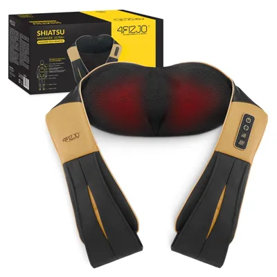Produktbild von 4FIZJO Shiatsu-Massagegurt ULTRA+ Nacken, Schultern, Rücken, kabellos mit Wärmefunktion – gold