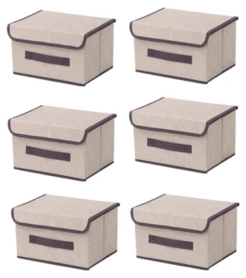 Produktbild von Omgoods – Set aus 6 zusammenklappbaren Aufbewahrungsboxen mit Deckel