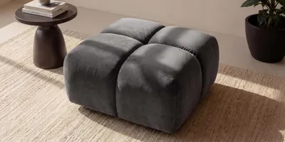 Produktbild von Kaiser Möbel Hocker, Pouf, Veloursstoff Bluvel, Aschgrau, Averro