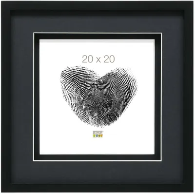 Produktbild von Deknudt Bilderrahmen mit Passepartout schwarz Holz 20,0 x 20,0 cm S67NK