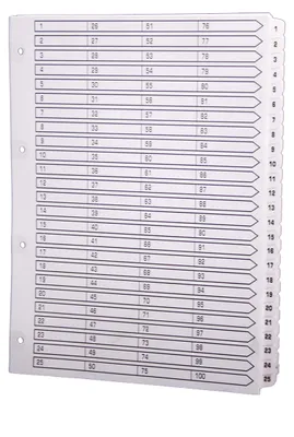 Image de Exacompta Répertoire avec onglets plastifiés 100 onglets 1 à 100 DIN A4 blanc