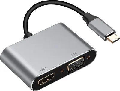 Produktbild von 4-in-1-Typ-C-Hub 4K VGA 1080p Dual Screen Display PD USB 3.0 USB-C Dockingstation
