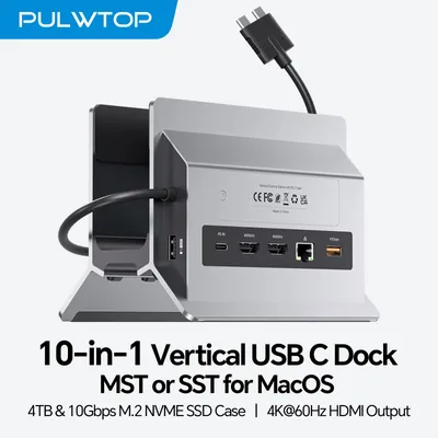 Obrázok produktu pre Dokovacia stanica pre notebook – USB-C – Dva HDMI porty (4K) – 10 portov – Hliníkové puzdro