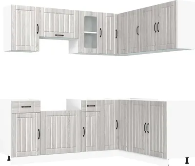 Produktbild von 11-tlg. Küchenschrank-Set Lucca Grau Sonoma Holzwerkstoff