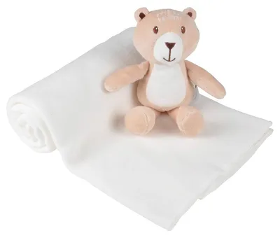 Immagine prodotto di Coperta per neonati con peluche ESSENTIEL, cotone, bianco