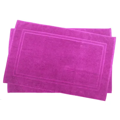 Produktbild von 2 er Set Julie Julsen® Badvorleger Duschvorleger Doppel Rahmen Pink,50 x 40 cm