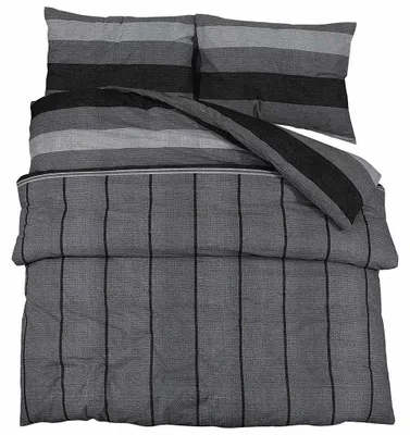 Obrázok produktu pre vidaXL Súprava posteľnej bielizne tmavosivá 135x200 cm bavlna
