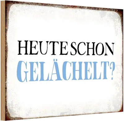 Produktbild von vianmo Holzschild 12x18 cm heute schon gelächelt Geschenk