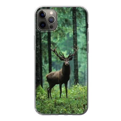 Produktbild von MuchoWow® Handyhülle Schutzhülle Hülle für iPhone 13 Pro Max Hirsche - Wald - Bäume - Tiere - Natur Silikon Softcase Handy Hülle - Mobiltelefon