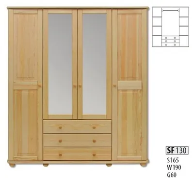 Image de Armoire Armoire 4 portes Bois Meubles Chambre à coucher Nouveau