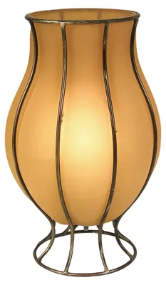 Produktbild von Tischleuchten - Glasvase "Orient", Tischlampe aus Metall und Glas in orange, 28 cm hoch, Ø 16 cm, E14-Fassung