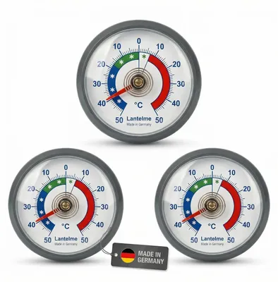 Koelkastthermometer-Set, selbstklebend, 3 Stück, analog, -50 bis +50 °C