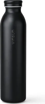 Produktbild von Trinkflasche Edelstahl 500ml Thermoflasche isoliert Sport Flasche schwarz Vinsun
