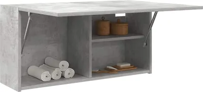 Produktbild von vidaXL Bad-Wandschrank Betongrau 80x25x40 cm Holzwerkstoff