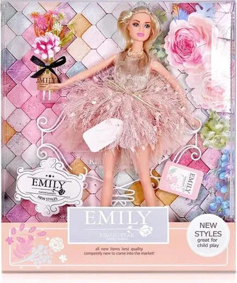 Produktbild von Emily Puppe im Abendkleid 30cm - Elegante Modepuppe mit Diadem & Beweglichen Gliedmaßen