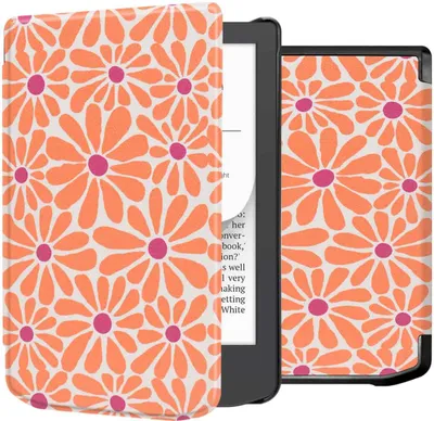 Productafbeelding van imoshion Design Slim Hard Case Bookcase voor de Pocketbook Verse / Verse Lite / Verse Pro / Vivlio Light / Light HD - Orange Flowers Connect