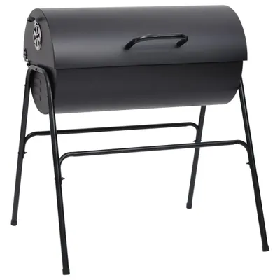 Immagine prodotto di Barbecue a Barile 2 Griglie di Cottura Nero 80x95x90 cm Acciaio
