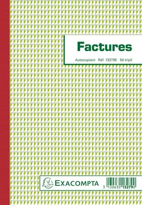 Produktbild von Exacompta 10x INVOICE BOOK TRIPLCATE 210X148 CARB.50S - 13279E