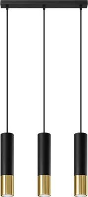 Produktbild von Hängeleuchte LOOPEZ 3L schwarz/gold 3xGU10 10W Stahl 90x6x45cm Sollux Lighting