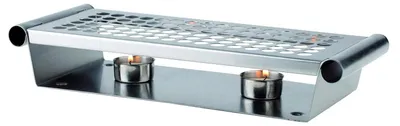Image de Plaque chauffante pour plats - Maintient les aliments au chaud - Acier inoxydable - 34 x 13 cm - Argentée