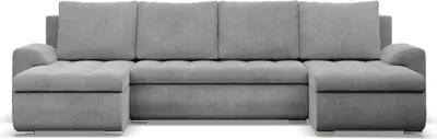 A U-shaped sofa with two chaise lounges is shown from the front against a white background.