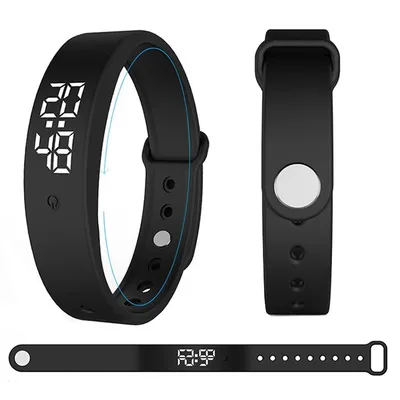 Produktbild von Vibrations-Wecker-Armband mit Schnalle, 10 Tagesalarme, stille Vibration, 3D Schrittzähler, Schlafmonitor, LED, für Kinder & Erwachsene