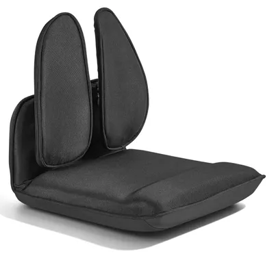 Image de VEVOR Chaise de Sol Pliable, Dossier Ergonomique Réglable à 5 Positions, Fauteuil de Sol pour Lecture, Détente et Méditation, avec Structure en Métal, Mousse Recyclée et Revêtement en Lin, Noir