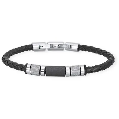 Produktbild von 2 Jewels Herren Armband 231933 Kunstleder, Carbon-Element, Edelstahl 21 cm