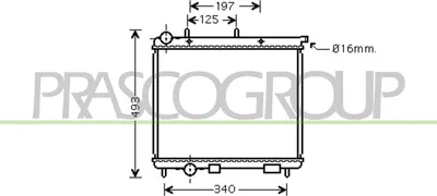 Produktbild von PRASCO CI304R003 Kühler Wasserkühler Motorkühler passend für PEUGEOT 2008 Kombi (CU) 208 I Schrägheck (CA, CC) für CITROËN C3 I Schrägheck (FC, FN)