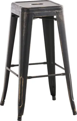 Produktbild von Barhocker HLO-CP21 antik  schwarz-gold