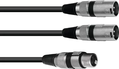Produktbild von OMNITRONIC Adapterkabel XLR(F)/2xXLR(M) 0,5m sw