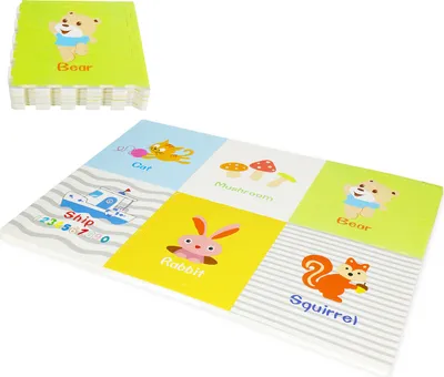 Produktbild von CCLIFE Puzzlematte 2cm dicke Krabbelmatte Spielmatte Baby XPE Spielteppich Rutschfest Beidseitig Tragbar Wasserdicht für Innen Außen 6er