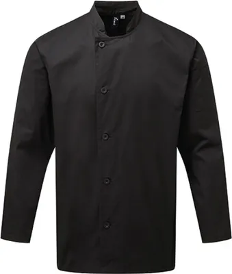 Produktbild von Premier Workwear PR901 | Kochjacke Essential Long Sleeve Chefs Jacket - Farbe: Black - Größe: M