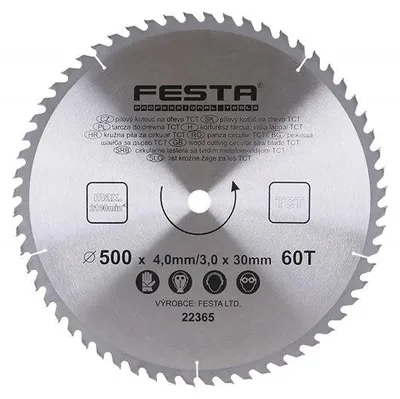 Obrázek produktu pro Kotouč pilový FESTA 22365 SK 500/4,0/30mm 60T