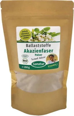 Produktbild von Sanatur Akazienfaser Pulver | 200 g | 90% Ballaststoffe |  | vegan