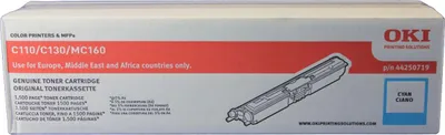 Produktbild von OKI Original-Tonerkartusche 44250719 Cyan C110 C130 MC160 1500 Seiten