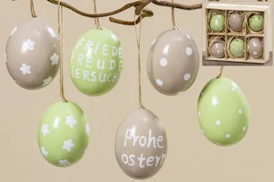 Produktbild von Ostereier Eier Ostern Hänger Ei in Box Eierset 6tlg
