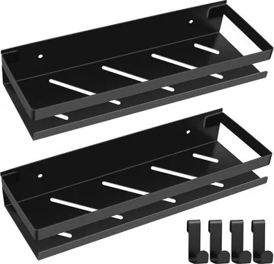 Produktbild von Famanu Duschregal ohne Bohren - Wandmontage, schwarz