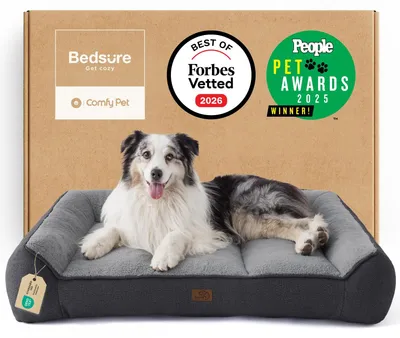 Produktbild von Hundebett Hundekorb Hundekissen - 106 x 76 cm - Waschbar - Dunkelgrau - Mit wasserdichtem Bezug