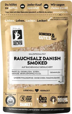 Produktbild von Rauchsalz Danish Smoked, dänisches Rauchsalz, Salz mit Raucharoma aus Dänemark, 100g