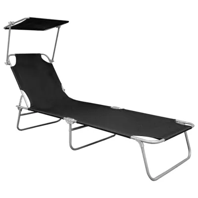 Produktbild von VidaXL 47770, Lounge, Gepolsterter Sitz, Aluminium, Polyester, Schwarz, 120 kg, 575 mm
