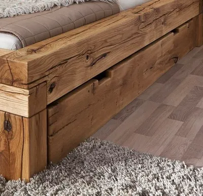 Produktbild von Schubkasten für Bett 180/200cm "Manuel/Daniel" Wildeiche massiv BE-0405